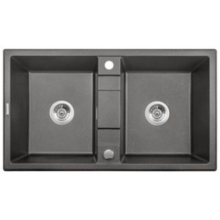 ZLEW.ERIDAN ANTRACYT MET.GRAN 2K B/O 860X500X220, 3,5"+SPACE SAVER LUX - NOWOŚĆ B7ZQE_T203