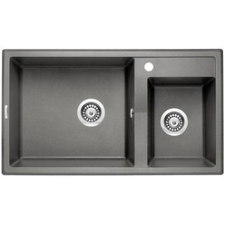 ZLEW.ERIDAN ANTRACYT METALIK GRANIT 2K 880X500X200 + SPACE SAVER - NOWOŚĆ B7ZQE_T20B