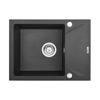 ZLEW. EVORA GRAFITOWY GRANIT 1K Z/KO 590X440X180, 3,5" + OSPRZĘT SPACE SAVER B7ZQJ_211A