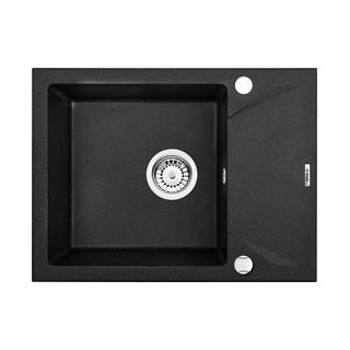 ZLEW. EVORA GRAFIT METALIK GRANIT 1K Z/KO 590X440X180, 3,5" + OSPRZĘT SPACE SAVER B7ZQJ_G11A