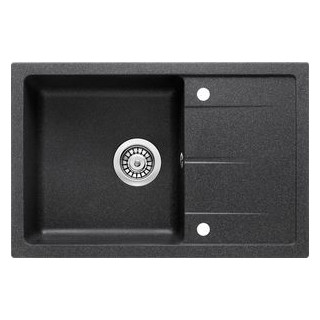 ZLEW.  LEDA GRAFITOWY GRANIT 1K Z/O 670X440X152, 3,5" + OSPRZĘT   B7ZRD_2113