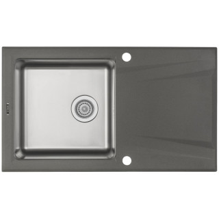 ZLEW.PRIME ANTRACYT METALIK GRANITO-STAL 860X500X220 + SPACE SAVER - NOWOŚĆ ZSR_T113