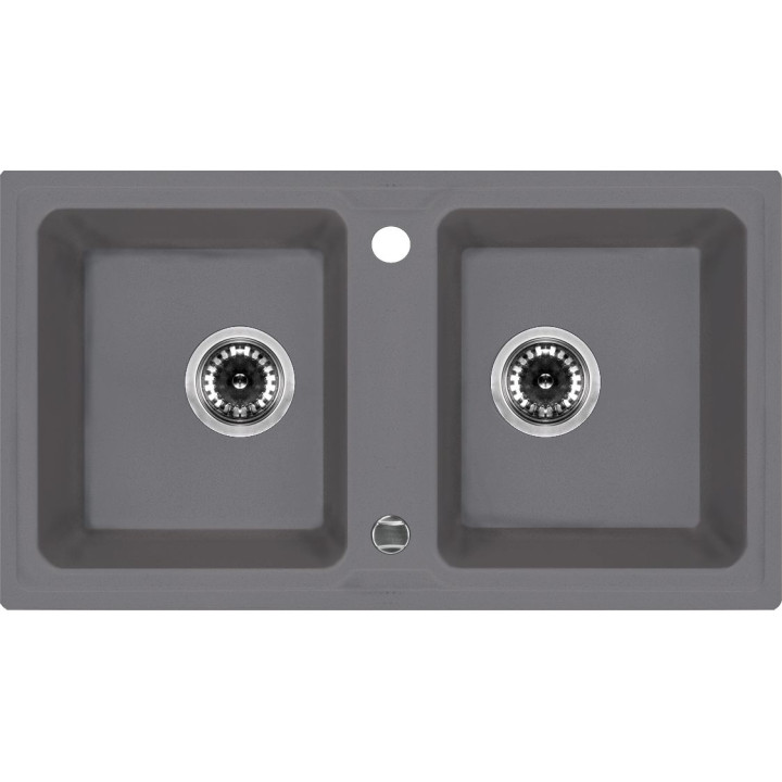 ZLEW. ZORBA SZARY METALIK GRANIT 2K B/O 780X435X180, 3,5" + OSP B7ZQZ_S203