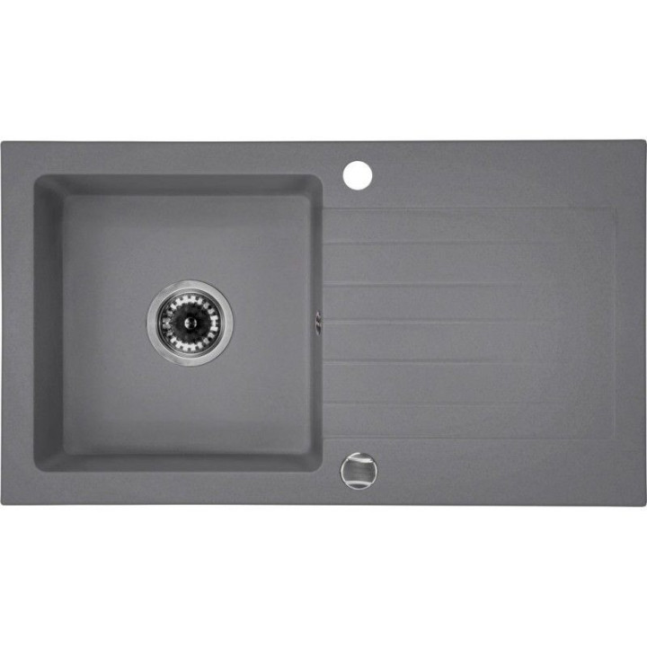 ZLEW. ZORBA SZARY METALIK GRANIT 1K Z/O 760X440X150, 3,5" + OSP PLUS BATERIA MILIN SZARA "U"  B7ZQZBS113