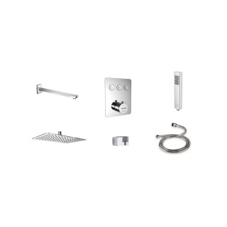 ZESTAW PRYSZNICOWO-WANNOWY PODTYNKOWY TERMO 3 WYJŚCIA KROTOS CHROM  AREX.SET.8046CR