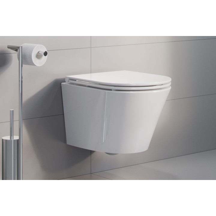 MISKA WISZĄCA WC JOKER FLASHRIM 47X36 Z DESKĄ W/O SLIM CENL.4504.470.WH