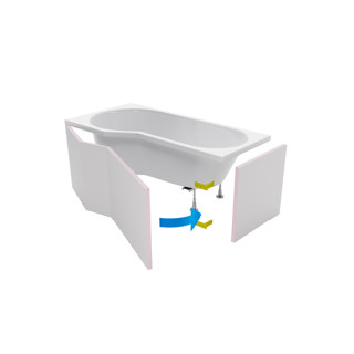 OBUDOWA DO ZABUDOWY PŁYTKAMI WANNY BE SPOT OBEX.BSF.16WH