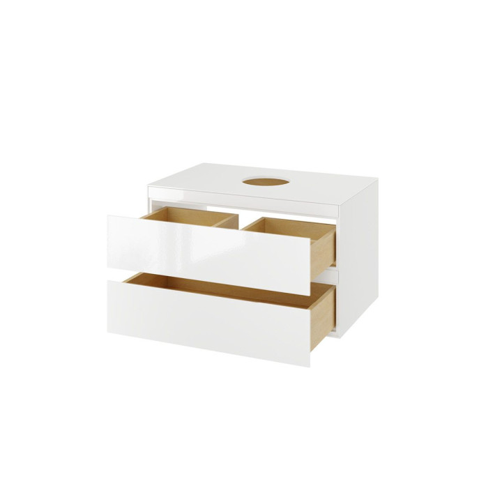 FINLI SZAFKA Z BLATEM 80 BIAŁY POŁYSK 2 SZUFLADY MLEX.1102.800.WHWH