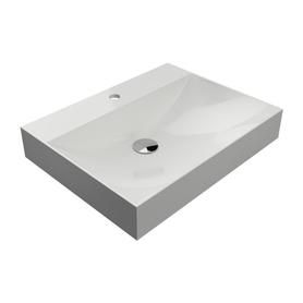 NAXOS umywalka nablatowa/wisząca Marble+, 60x46cm, biały połysk      NAXOS600BP