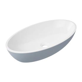 SIENA umywalka nablatowa Marble+, 60x35cm, biały/szary połysk      SIENALUNBSP