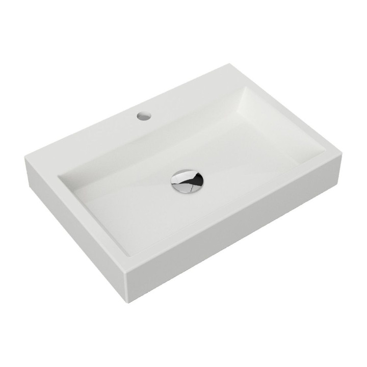 THASOS UMYWALKA NABLATOWA/WISZĄCA MARBLE+, 60X42CM, BIAŁY POŁYSK      THASOS600BP