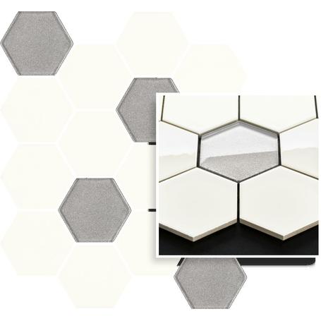 UNIWERSALNA MOZAIKA PRASOWANA BIANCO PARADYZ HEXAGON MIX 22X25,5 G1 (12.00)