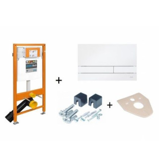 JOMOTECH STELAŻ WC H=1120 + WSPORNIK + PRZYCISK EXCLUSIVE 2.0 BIAŁY + USZCZELKA 174-91101000-00