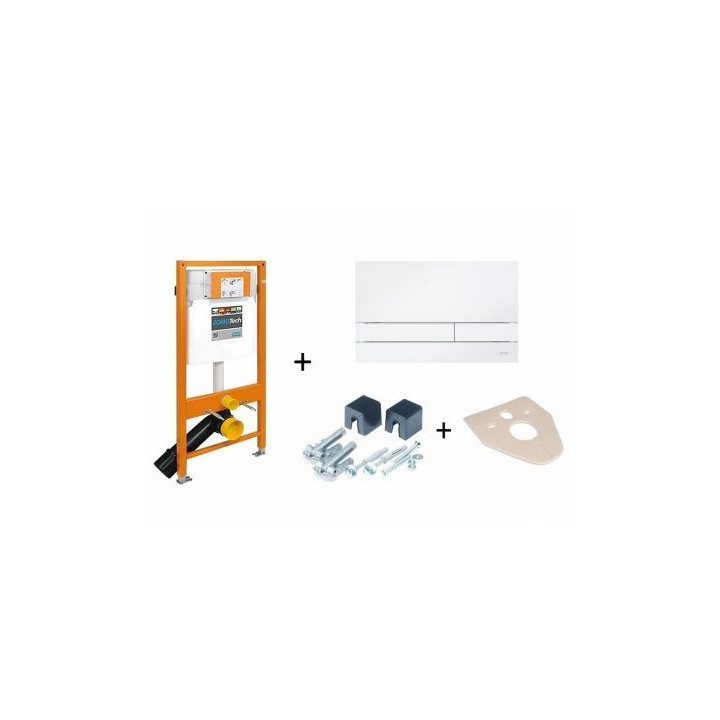 JOMOTECH STELAŻ WC H=1120 + WSPORNIK + PRZYCISK EXCLUSIVE 2.0 BIAŁY + USZCZELKA 174-91101000-00