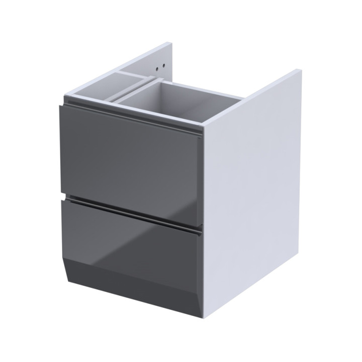 SZAFKA PODUMYWALKOWA 40 CM, DWIE SZUFLADY, KOLOR: GRAFIT POŁYSK, KORPUS BIAŁY  OR36-SD2S-40-5