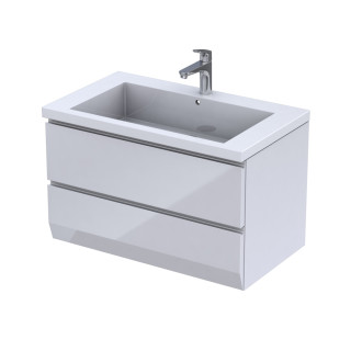 BRYLANT - SZAFKA PODUMYWALKOWA 85CM, DWIE SZUFLADY, KOLOR: BIAŁY POŁYSK, KORPUS BIAŁY  OR36-SD2S-85-1