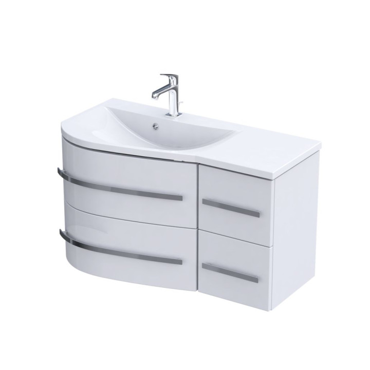 OPAL  - SZAFKA PODUMYWALKOWA 90CM, CZTERY SZUFLADY, KOLOR: BIAŁY POŁYSK, LEWA,  OR30-SD4S-90-1-L