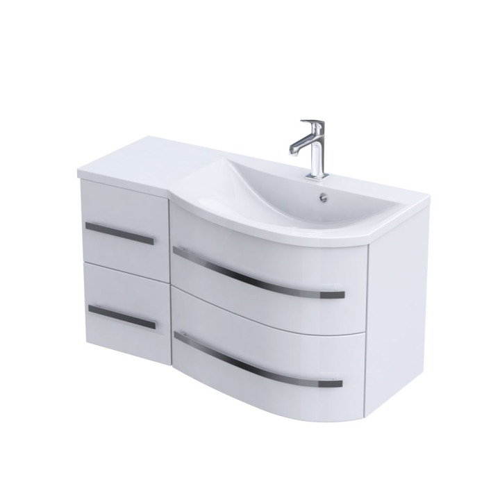 OPAL  - SZAFKA PODUMYWALKOWA 90CM, CZTERY SZUFLADY, KOLOR: BIAŁY POŁYSK, PRAWA,  OR30-SD4S-90-1-P