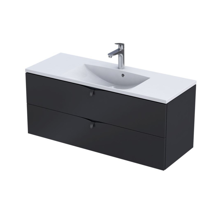 SIENA-SZAFKA PODUMYWALKOWA 120 CM DWIE SZUFLADY, KOLOR: CZARNY MAT  OR45-SD2S-120-8