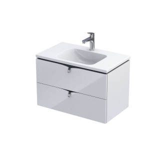 SIENA - SZAFKA PODUMYWALKOWA 80CM, DWIE SZUFLADY, KOLOR: BIAŁY POŁYSK,   OR45-SD2S-80-1