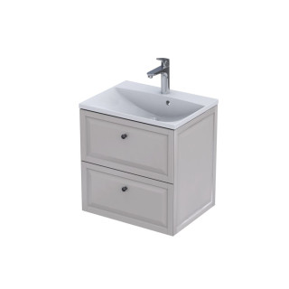 MONTEBIANCO - SZAFKA PODUMYWALKOWA 60CM, DWIE SZUFLADY, KOLOR: PIASKOWY MAT,   OR47-SD2S-60-10