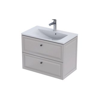 MONTEBIANCO - SZAFKA PODUMYWALKOWA 80CM, DWIE SZUFLADY, KOLOR: PIASKOWY MAT,   OR47-SD2S-80-10