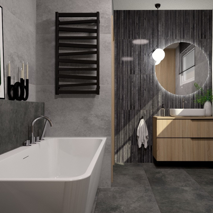 Industrialna łazienka Tacoma Steel&Silver by Myślińska