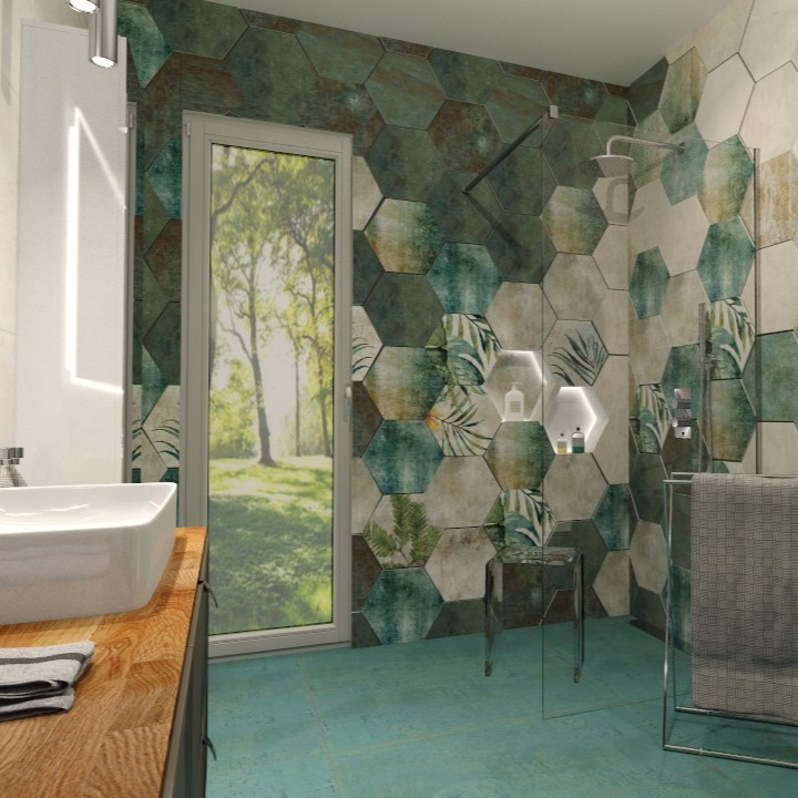 Łazienka w stylu prowansalskim Metallic Green by Batura