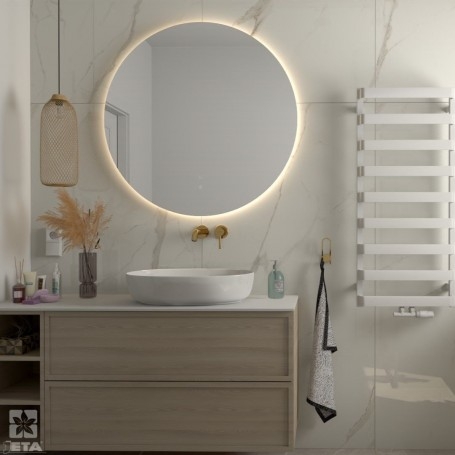 Projekt łazienki tradycyjnej z prysznicem i złotą armaturą