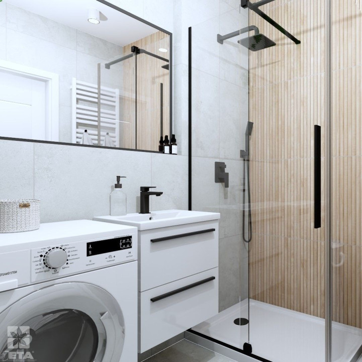 Niewielka łazienka w mieszkaniu urządzona w stylu nowoczesnym