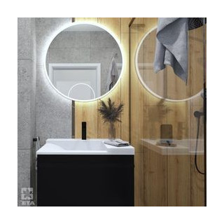 Nowoczesny projekt łazienki z podświetlanym lustrem