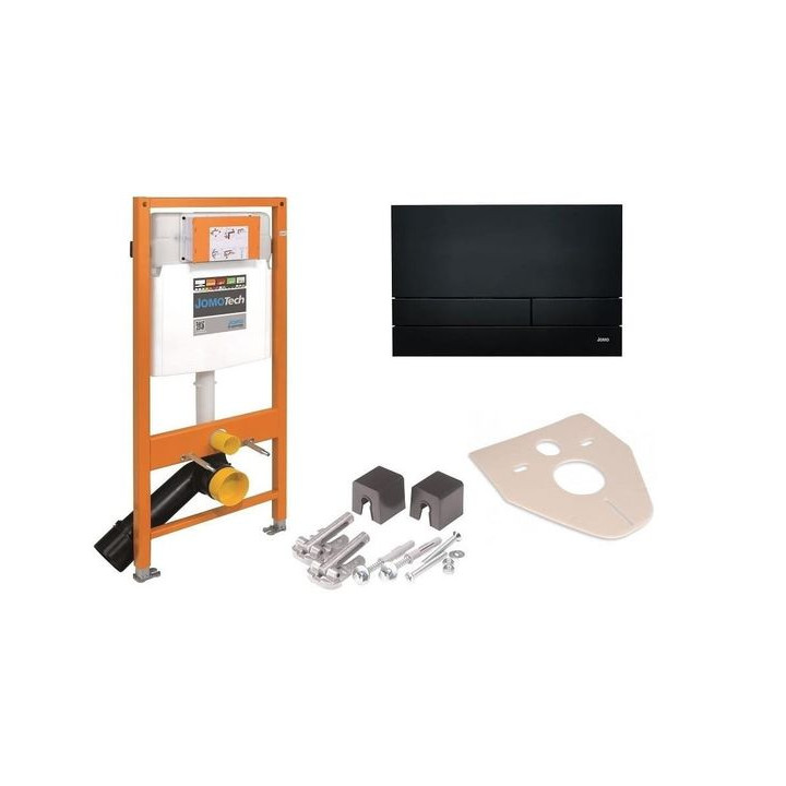 JOMOTECH STELAŻ WC H=1120 + WSPORNIK + PRZYCISK EXCLUSIVE 2.0 CZARNY MAT + USZCZELKA 174-91102600-00