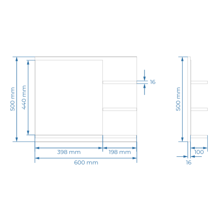 LUSTRO EASY 3P 50X600X16MM DREWNO DSM