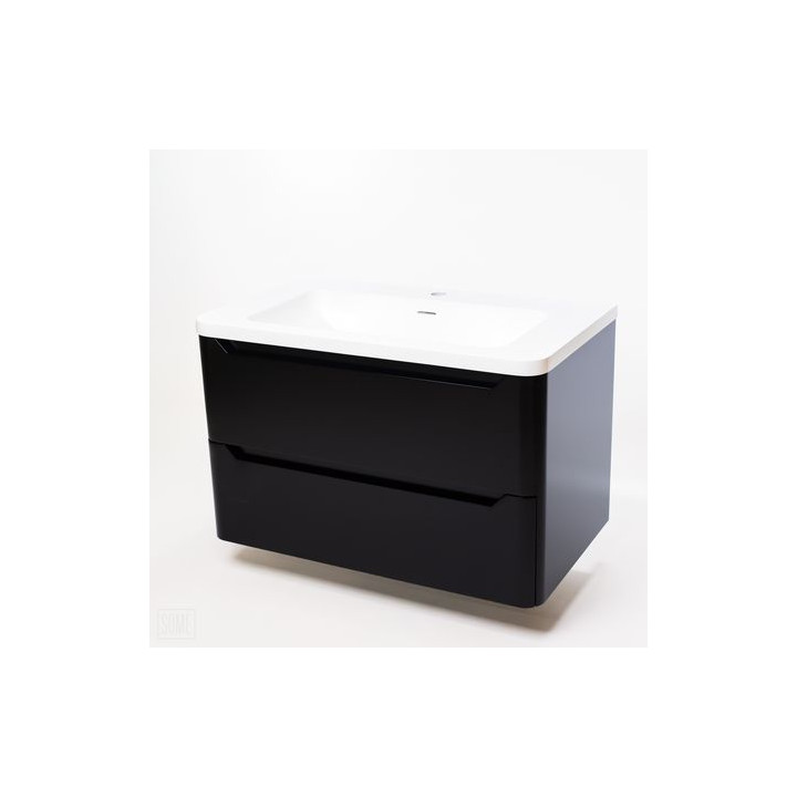 Czarna szafka łazienkowa CASE 80 cm – przestronność i elegancja