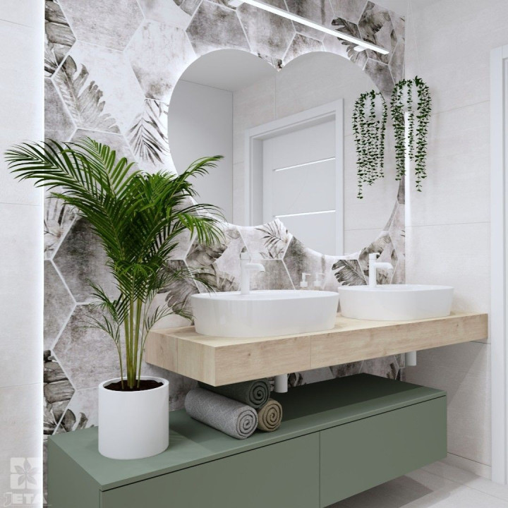 Nowoczesna łazienka z wanną i drewnem – elegancja w naturalnym stylu