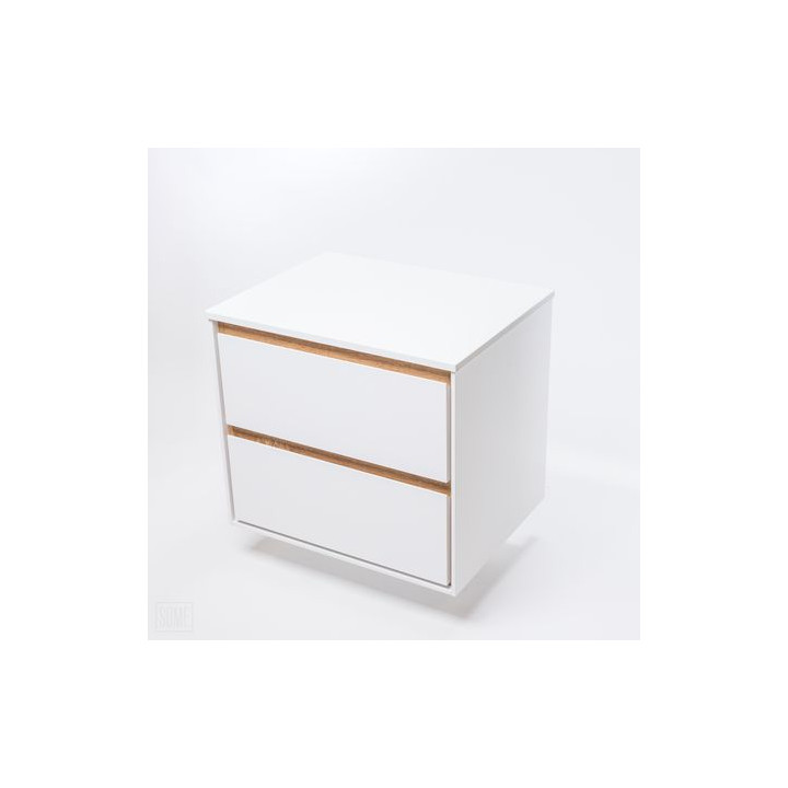 Szafka łazienkowa LOCK 60 cm biała/drewno – nowoczesność i naturalny styl