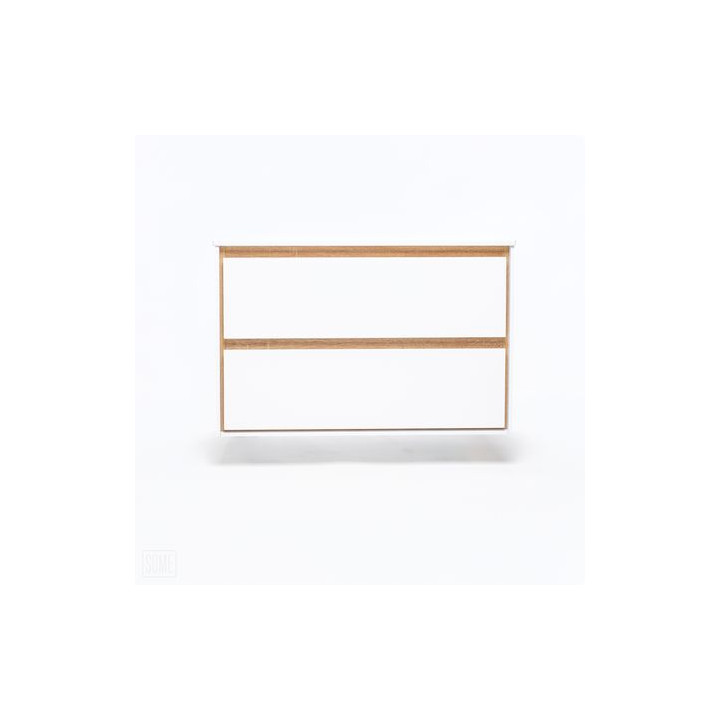 Szafka łazienkowa LOCK 80 cm biała/drewno – przestronność i elegancja