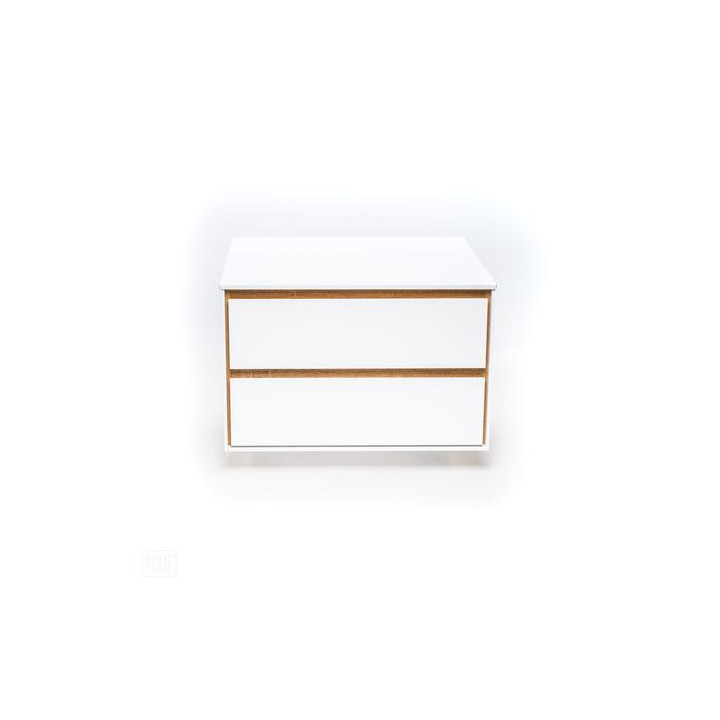 Szafka łazienkowa LOCK 80 cm biała/drewno – przestronność i elegancja