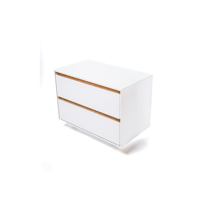 Szafka łazienkowa LOCK 80 cm biała/drewno – przestronność i elegancja