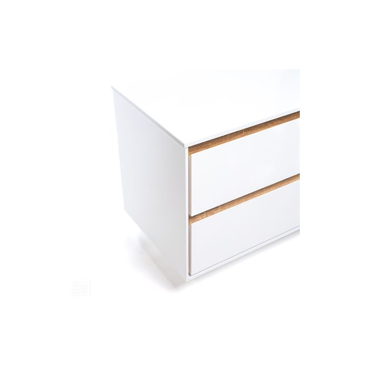 Szafka łazienkowa LOCK 80 cm biała/drewno – przestronność i elegancja