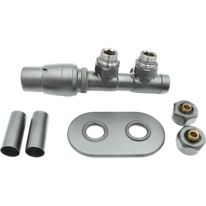 ZAWÓR TERMOSTATYCZNY DO GRZEJNIKA, LEWY, STALOWY MAT, PEX  AGI_FZL1