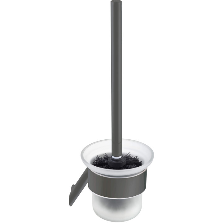 SILIA SZCZOTKA WC Z POJEMNIKIEM, WISZĄCA, TITANIUM ADI_D711