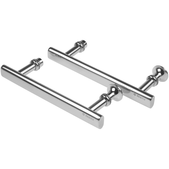 KPL. UCHWYTÓW DO DRZWI KABINY Z LOGO, CHROM, ROZSTAW OTWORÓW MONTAŻOWYCH 140 MM  XKCJ1HC00