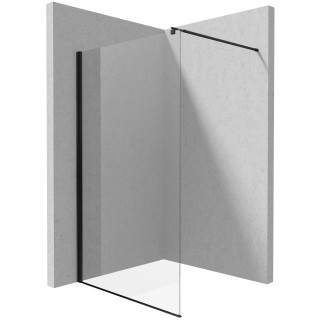 ŚCIANKA KERRIA PLUS WALK IN NERO 140 CM Z POWŁOKĄ, SZKŁO TOTALWHITE  KTS_N34P