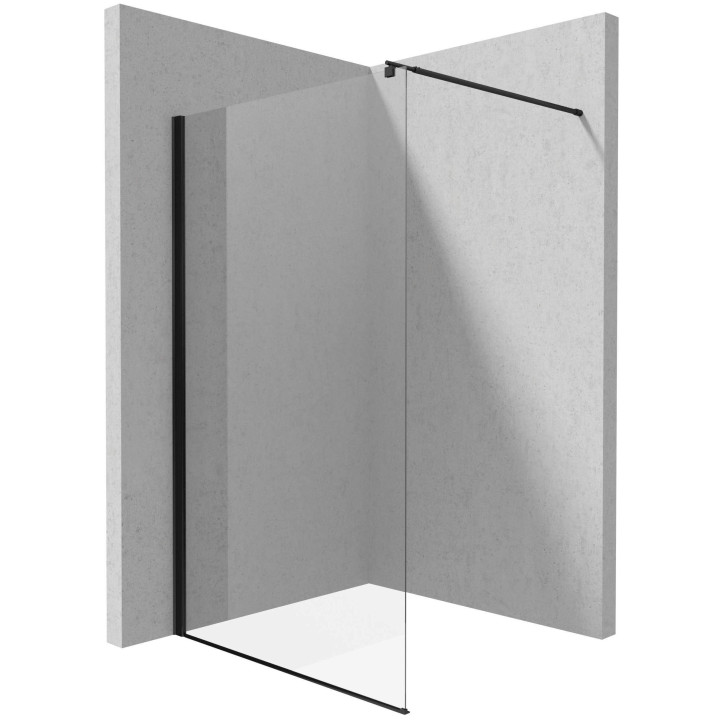 ŚCIANKA KERRIA PLUS WALK IN NERO 140 CM Z POWŁOKĄ, SZKŁO TOTALWHITE  KTS_N34P