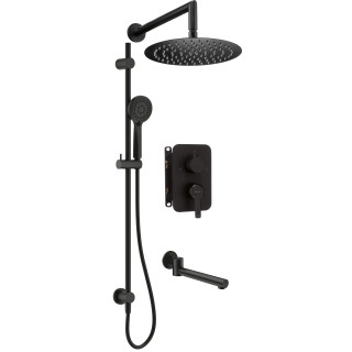 KOMPLET PODTYNKOWY NATRYSKOWY Z DRĄŻKIEM ARNIKA NERO Z BOXEM MIESZACZOWYM  BXYWNQAM