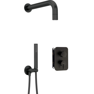 KOMPLET PODTYNKOWY NATRYSKOWY SILIA NERO Z BOXEM MIESZACZOWYM  BXYZNQSM