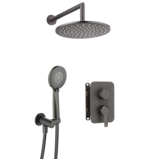 KOMPLET PODTYNKOWY NATRYSKOWY ARNIKA TITANIUM Z BOXEM MIESZACZOWYM BXYZDQAM