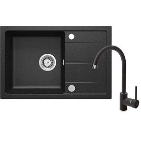 ZESTAW: ZLEW GRANITOWY ZRD 2113 GRAFIT+BATERIA Z WYLEWKĄ U BEN_262M GRAFIT ZRDA2113