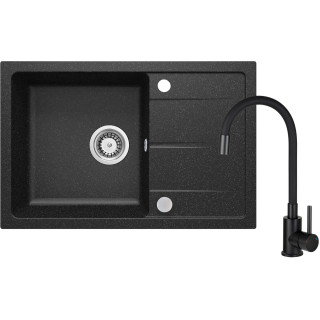 SET: ZLEW GRANITOWY ZDR2113 GRAFITOWY + BATERIA BOC_N72M NERO ZRDP2113